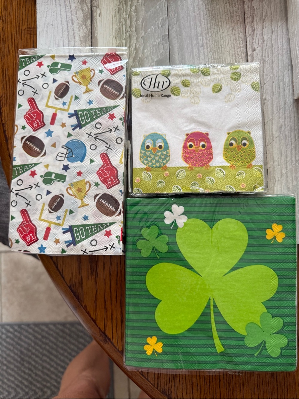 Marshalls Green Shamrock, Owl & Sports Party Napkin Trio